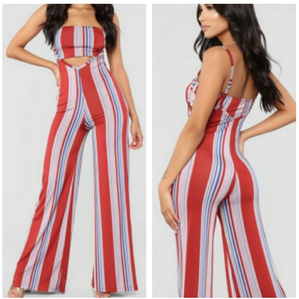 Striped Wide Leg w/ Tube Top Set